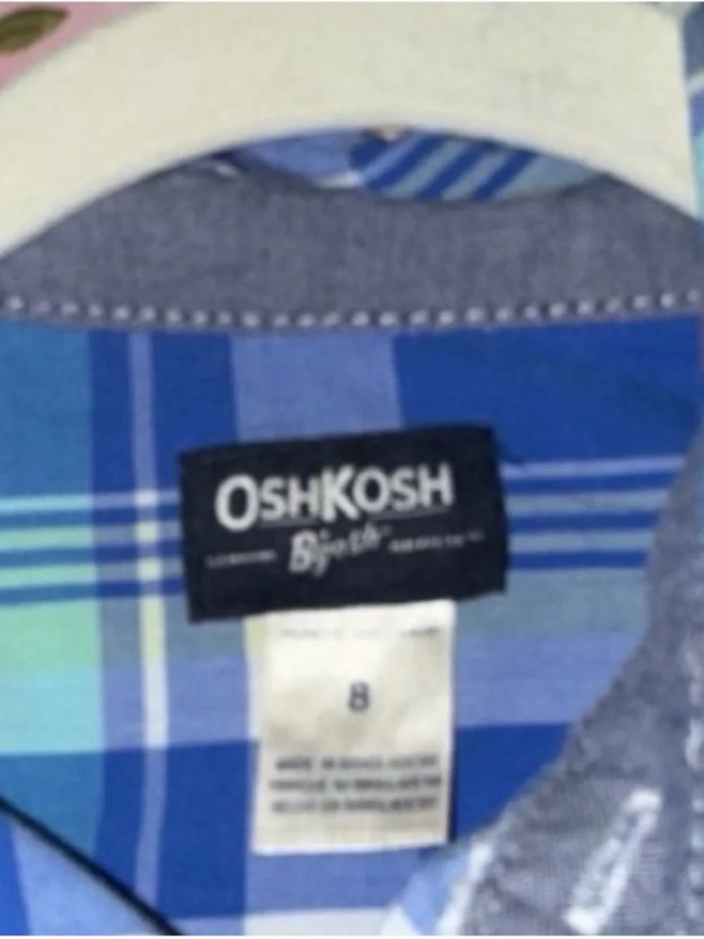 OshKosh B'gosh Blue Plaid Button-Down Shirt with Teal Accents